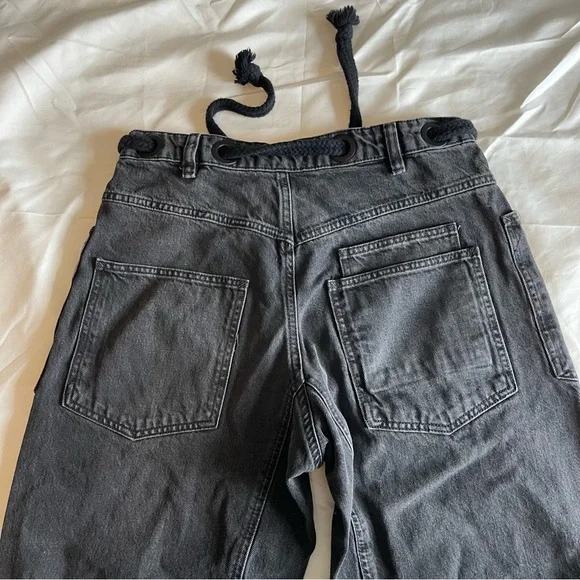 We the Free Womens Moxie Low Slung Pull On Barrel Jeans 30 in Midnight Hawk - Picture 4 of 10